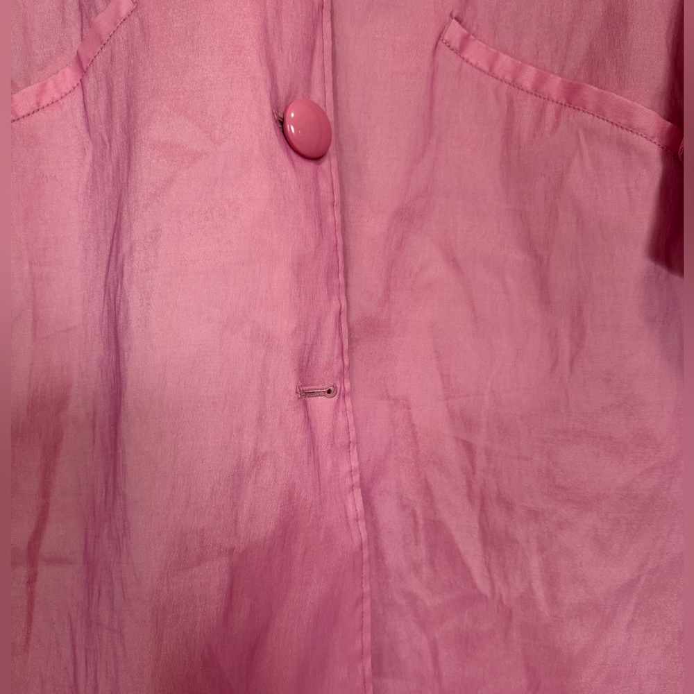 Samuel Dong Pink Hooded Belted Trench Coat L Statement Designer Artsy Coquette - Picture 4 of 10